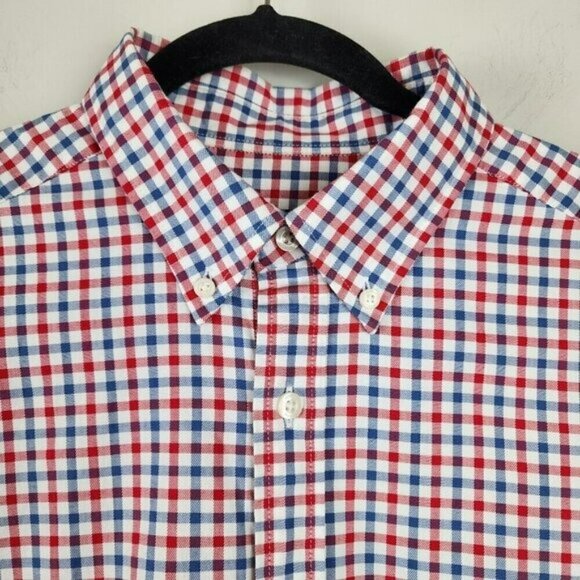 Vineyard Vines Men sz M red blue check whale button down shirt classic fit - Picture 3 of 10